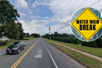 Enfield CT Crews Fix Moody Road Water Main Break Closure