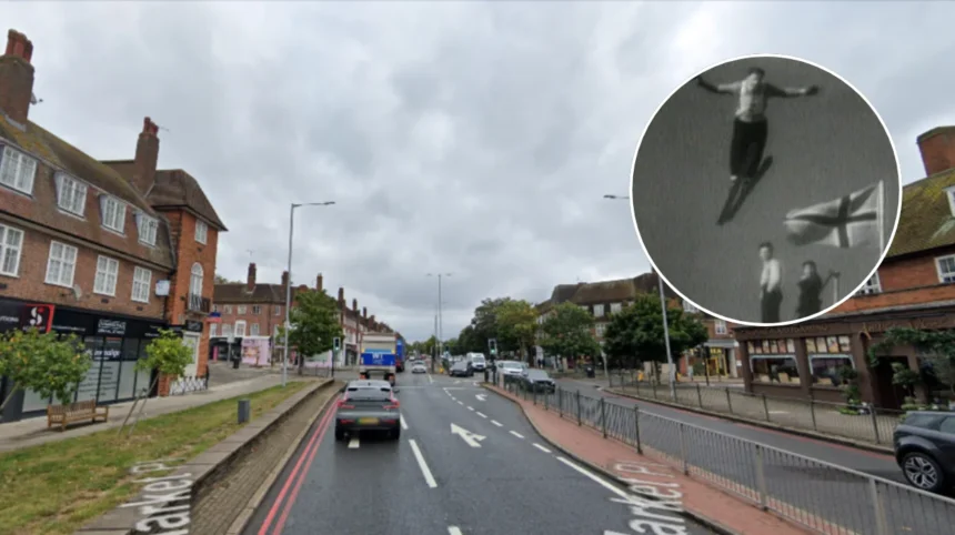 Ski Jumping Spectacle Hits Hampstead Heath 1950