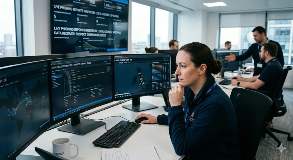 What happens after you report a phishing email claiming to be the council?