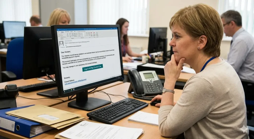 What is a phishing email from the council?