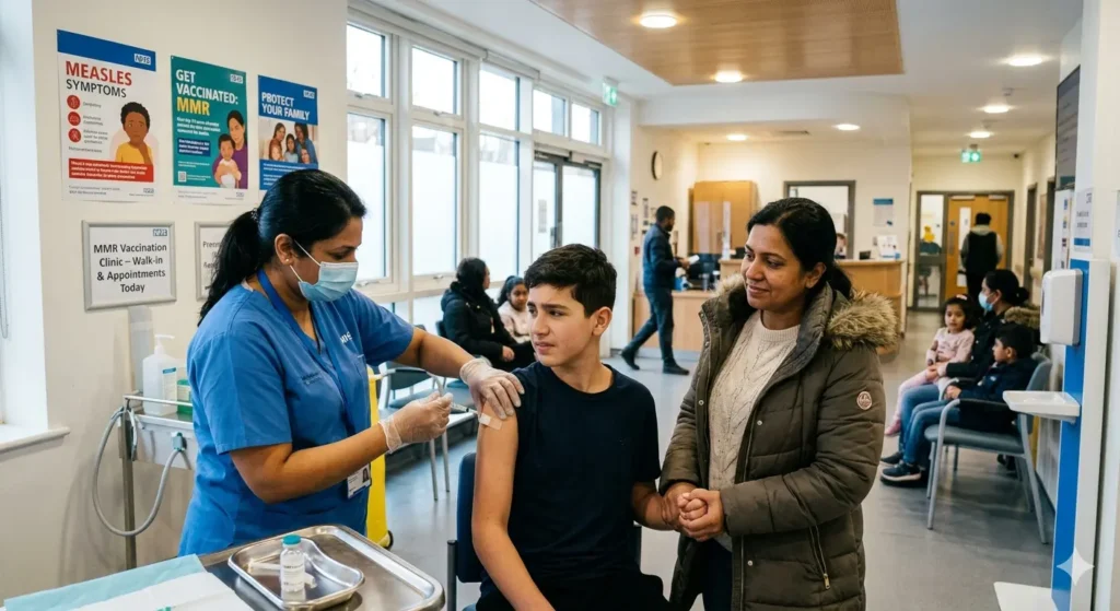 Where are measles vaccine clinics located in Enfield, 2026?