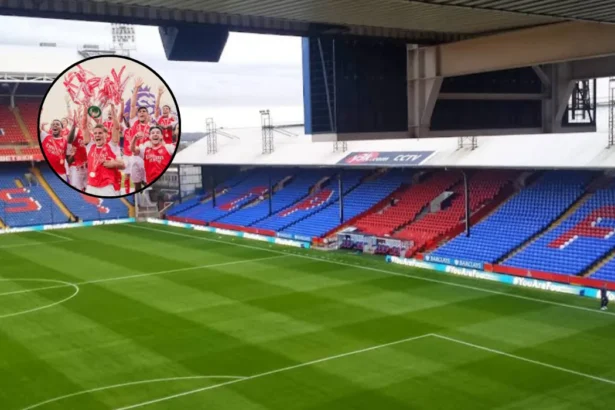 Arsenal lift Premier League trophy at Selhurst Park — North London 2026