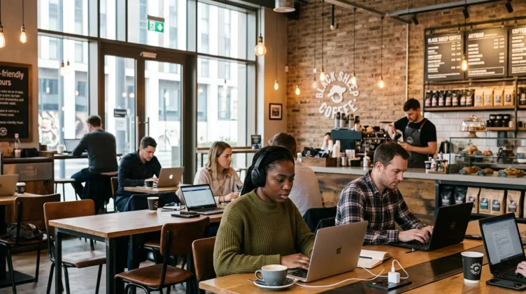 What are the best laptop-friendly cafés in Brent?