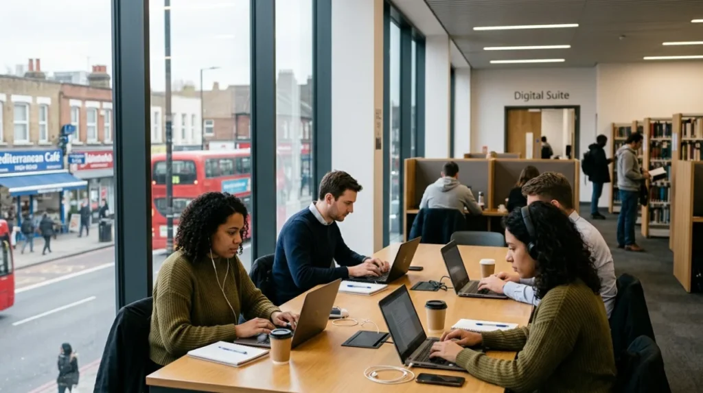 What infrastructure supports remote work in Willesden Green?
