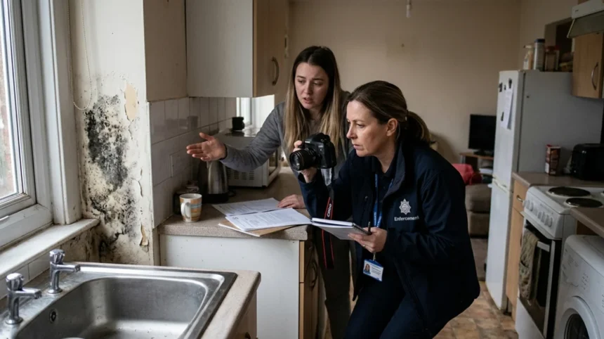 Who to contact if rented home is unsafe in UK?