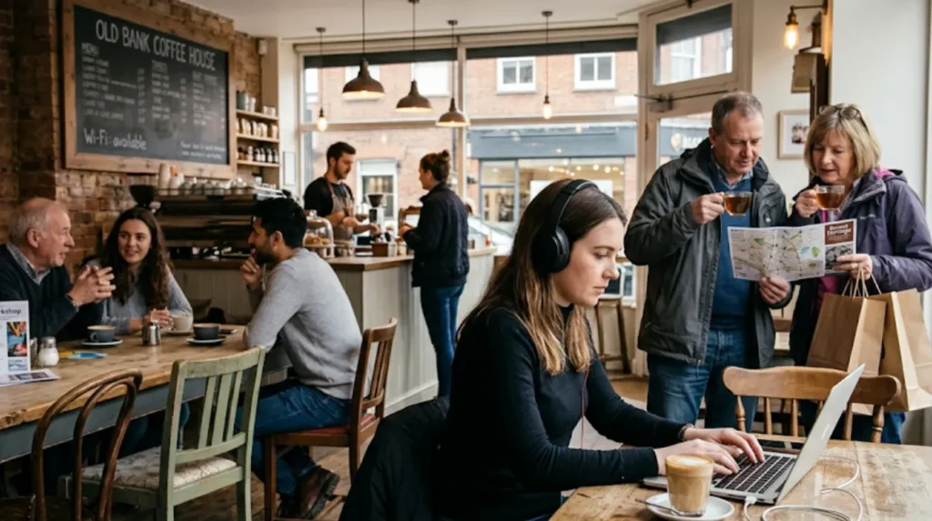 How does Barnet’s café network support different types of visitors?