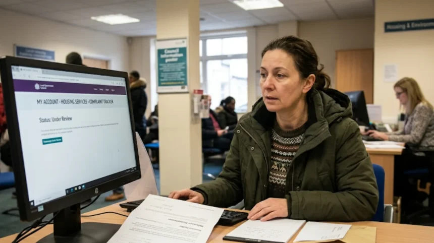 How to check status of council housing complaint?