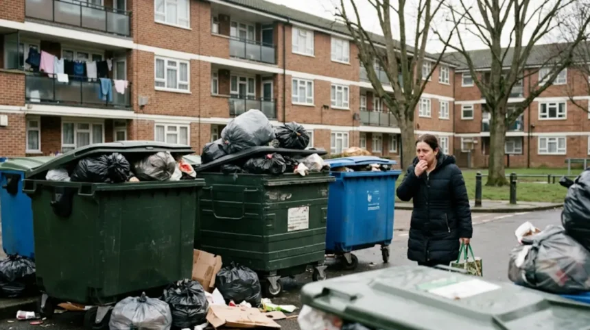 How to report overflowing communal bins in Enfield estates?