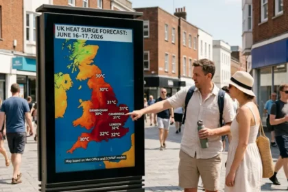 June UK Heat Surge Map 2026: 22 Counties Hit 30°C–32°C Forecast
