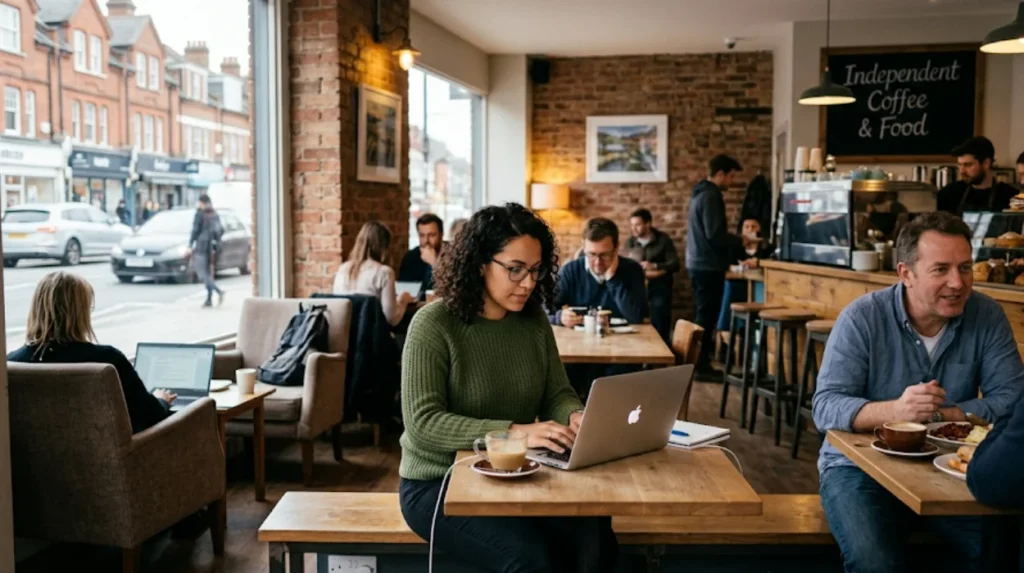 What defines a good café for visitors and remote workers in Barnet?