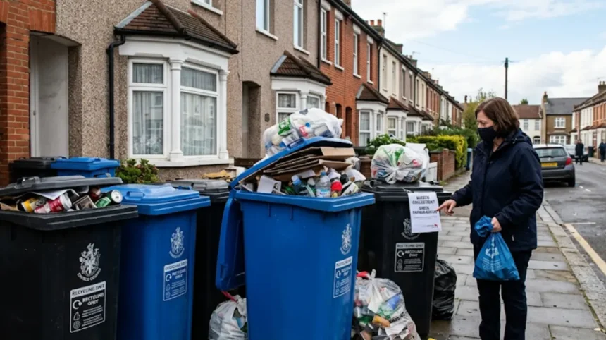 What happens when recycling is not collected in Enfield?