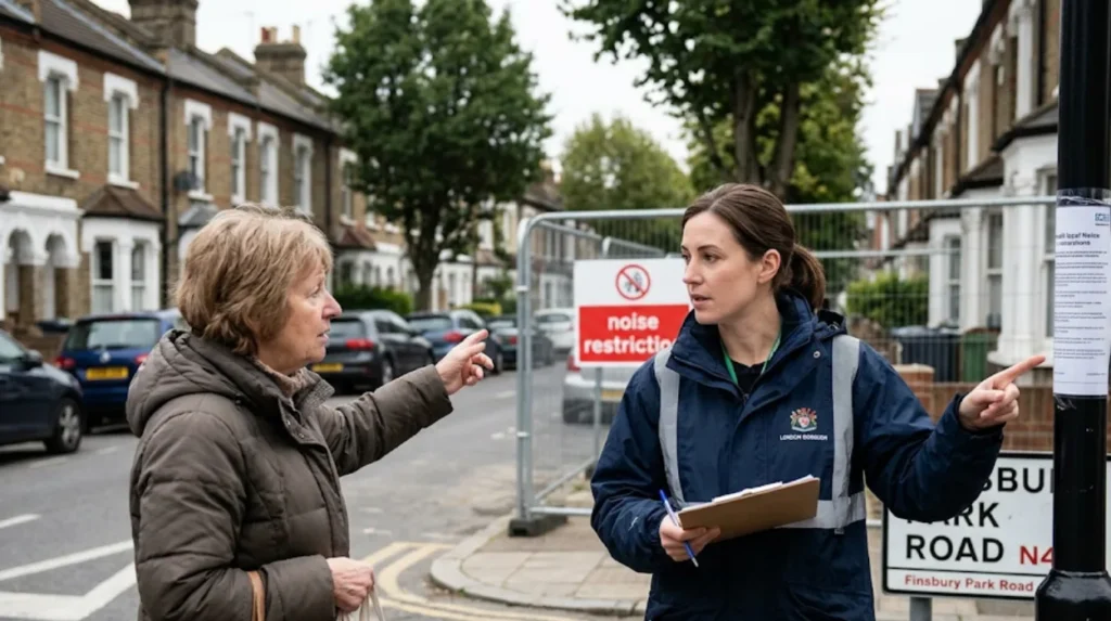 Who should you contact for neighbourhood disturbance complaints in North London?