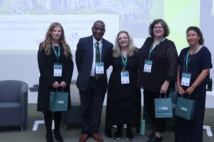 Left to right Jackie King, IBEC; Prof. Samuel O Idowu, President of the Global Corporate Governance Institute (GCGI); Prof. Antoinette Flynn, Conference Chair; Prof. Naomi Birdthistle; Raquel Noboa.