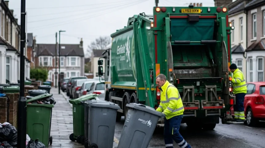 Why does Enfield Council miss rubbish collections frequently?