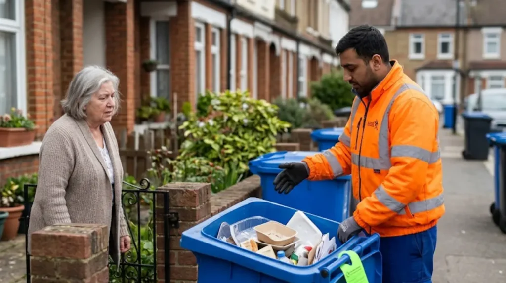 Why does recycling sometimes go uncollected in Enfield?