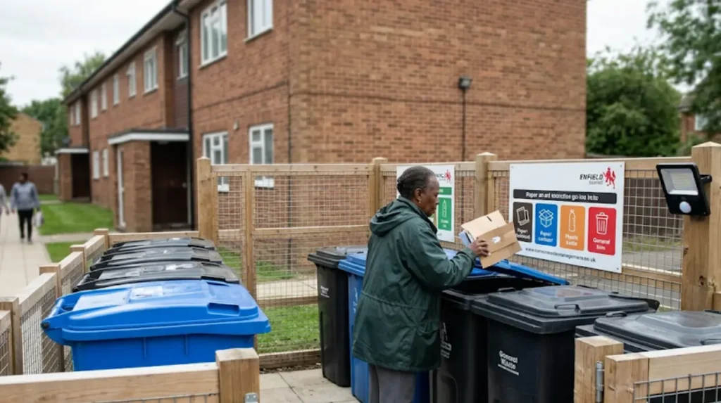 How can Enfield estates improve bin-area maintenance?