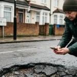 How to report dangerous potholes in Enfield roads?