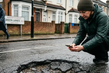 How to report dangerous potholes in Enfield roads?
