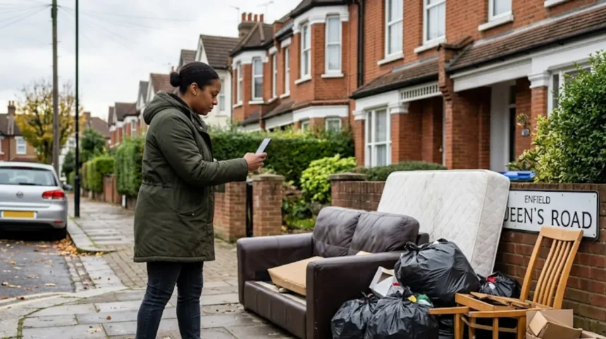 How to report fly-tipping in Enfield residential areas?