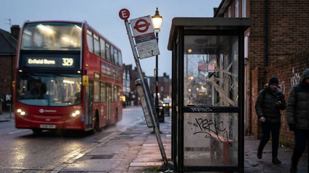 What counts as an unsafe bus stop in Enfield?