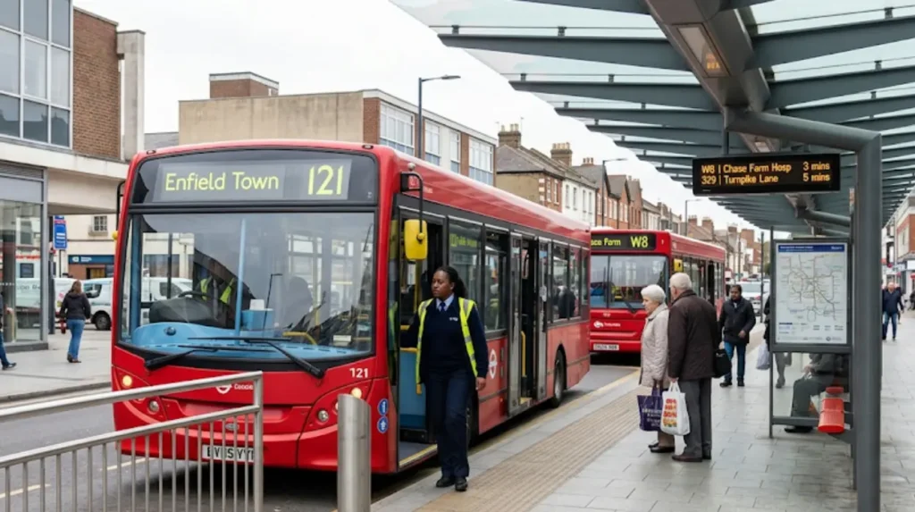 What is Enfield’s bus network and how is it managed?