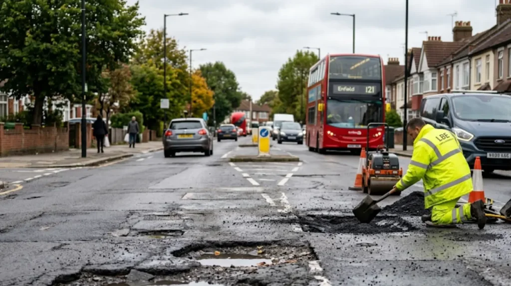 What is the current state of Enfield’s road network and pothole problem?