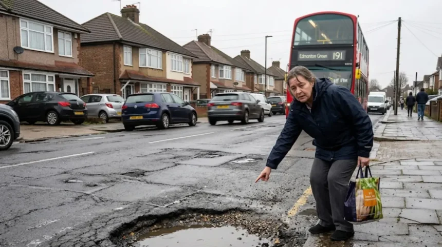 Why are Enfield roads full of potholes and delays in repair?