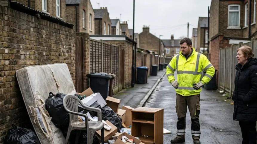 Why is fly-tipping common in Enfield backstreets?