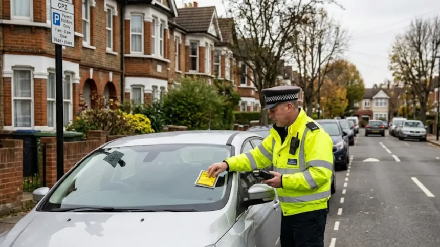 Why was a parking ticket issued in Enfield residential zones?