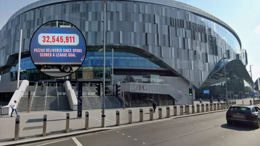 Domino’s Billboard Mocks Tottenham Hotspur Winless Streak in North London 2026