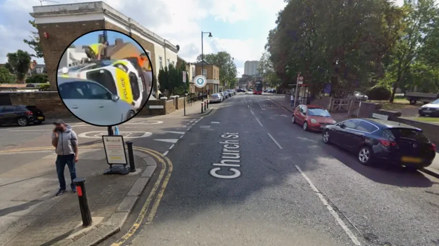 Overturned Police Car Triggers Traffic Chaos on A10 Church Street Edmonton 2026